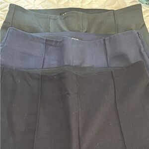 LOFT 3 pair High Waist Pants Cotton, Polyester, Spandex Front Seam Side Zip sz 4